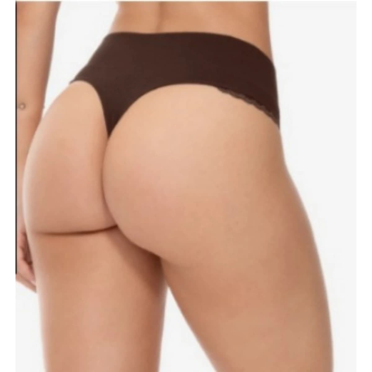 Calcinha Fio Rib e Renda sem Costura