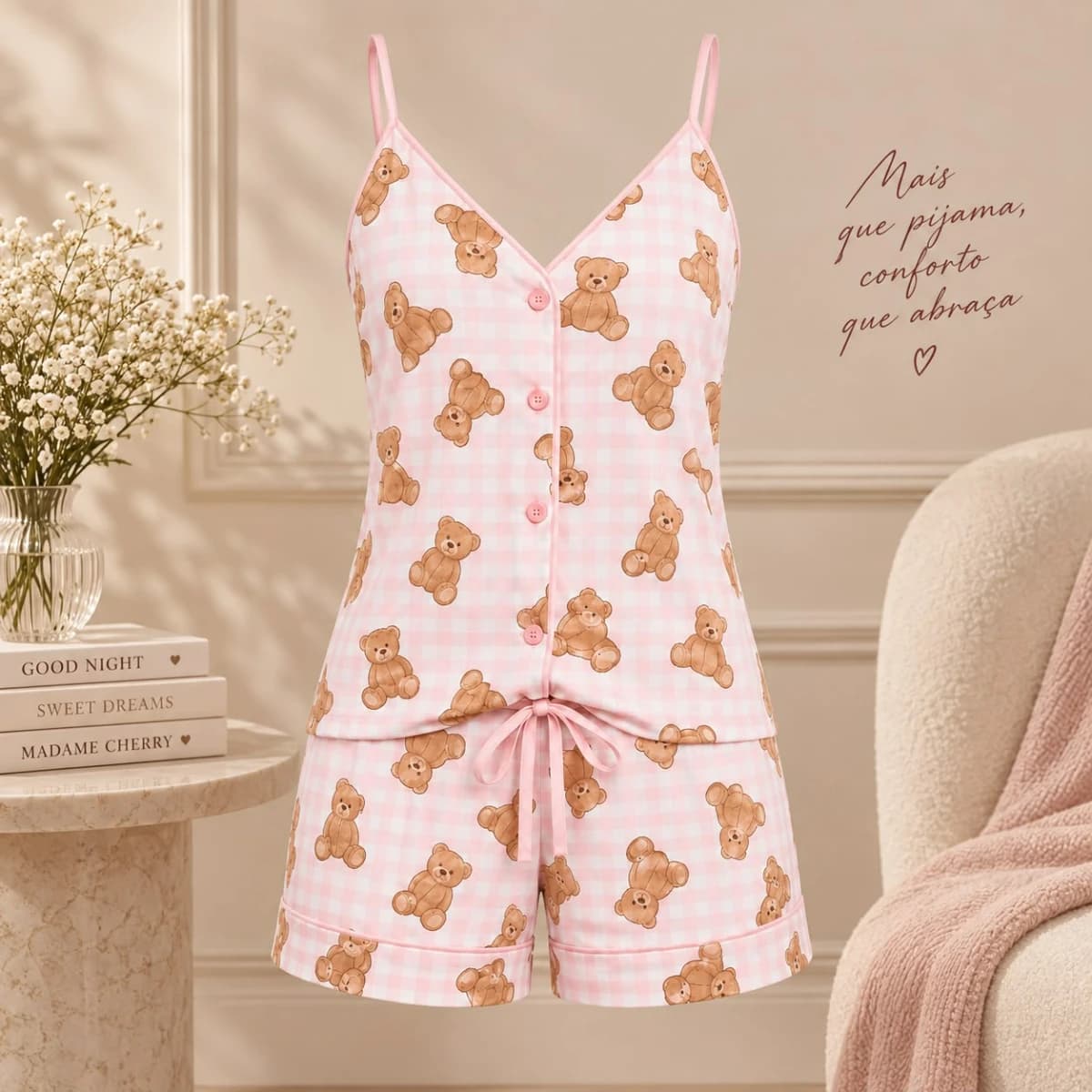 Pijama Americano de Alça Estampado