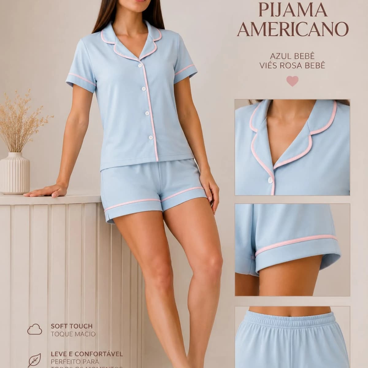 Pijama Americano liso — foto 4 de 6